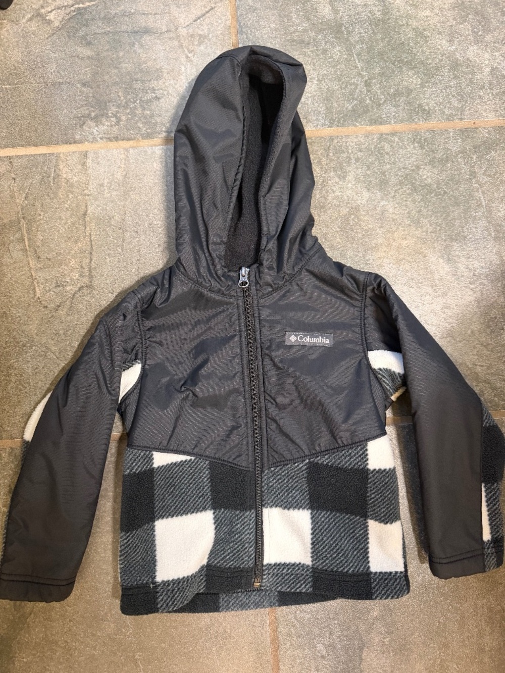 Columbia 3T Fleece/Windbreaker Checked/Black Jacket
